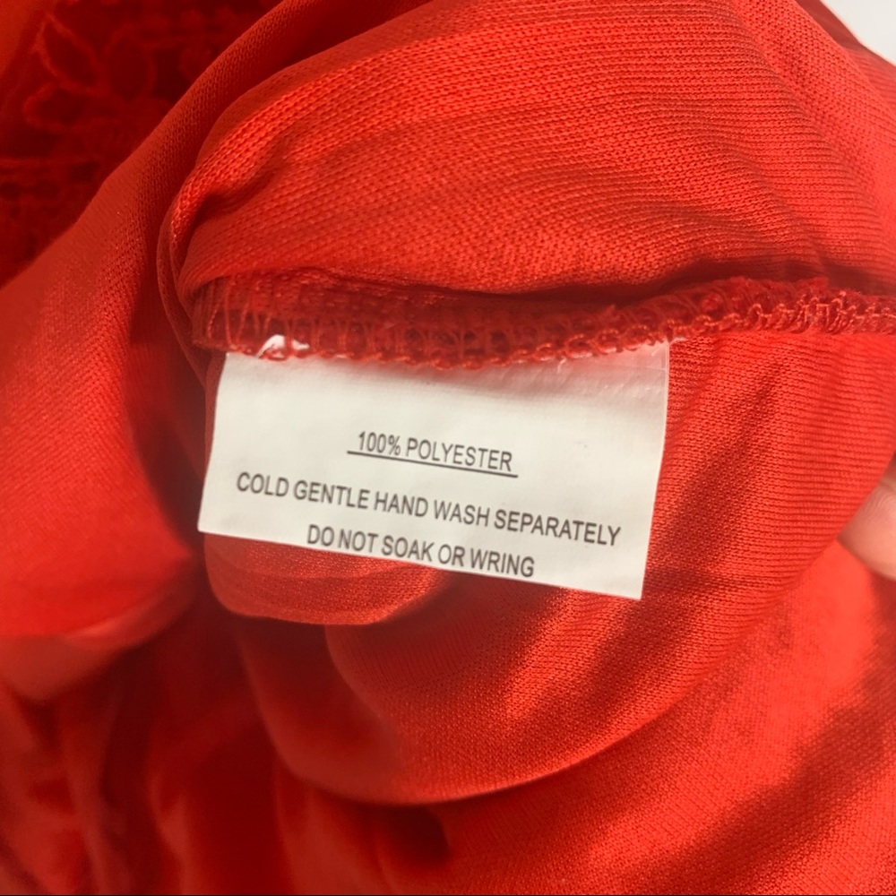Hello Molly Red Mini Dress with Ruffle Hem - Picture 11 of 15